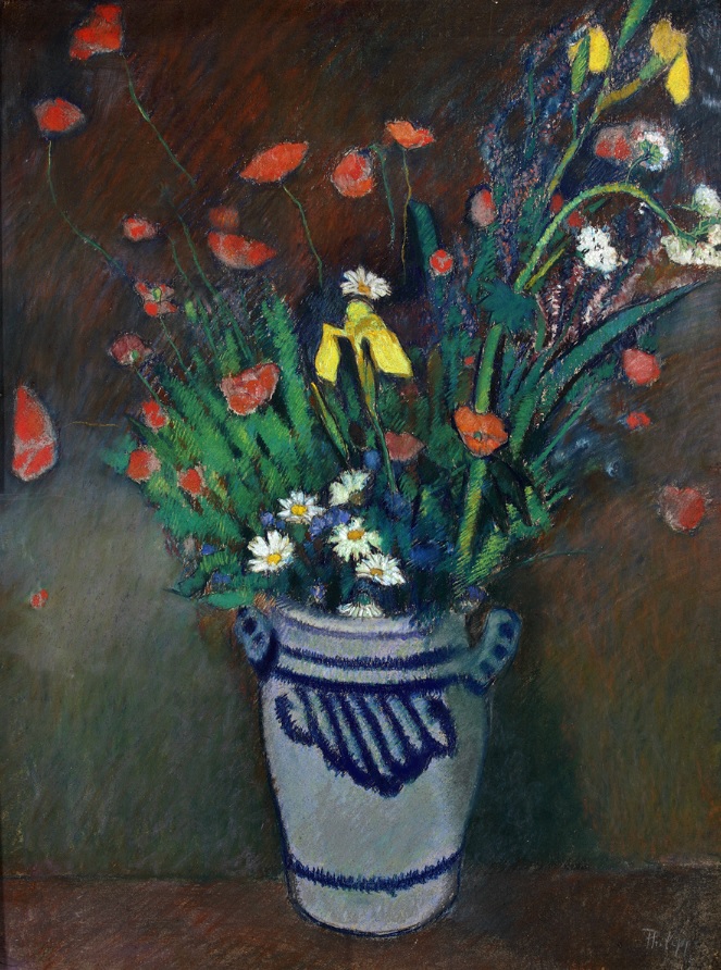 Wild Flowers in a Sieburg Jar / Standing Woman with Hat and Umbrella Wild Flowers in a Sieburg Jar / Standing Woman with Hat and Umbrella