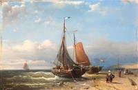 Dutch fishing boats at the beach