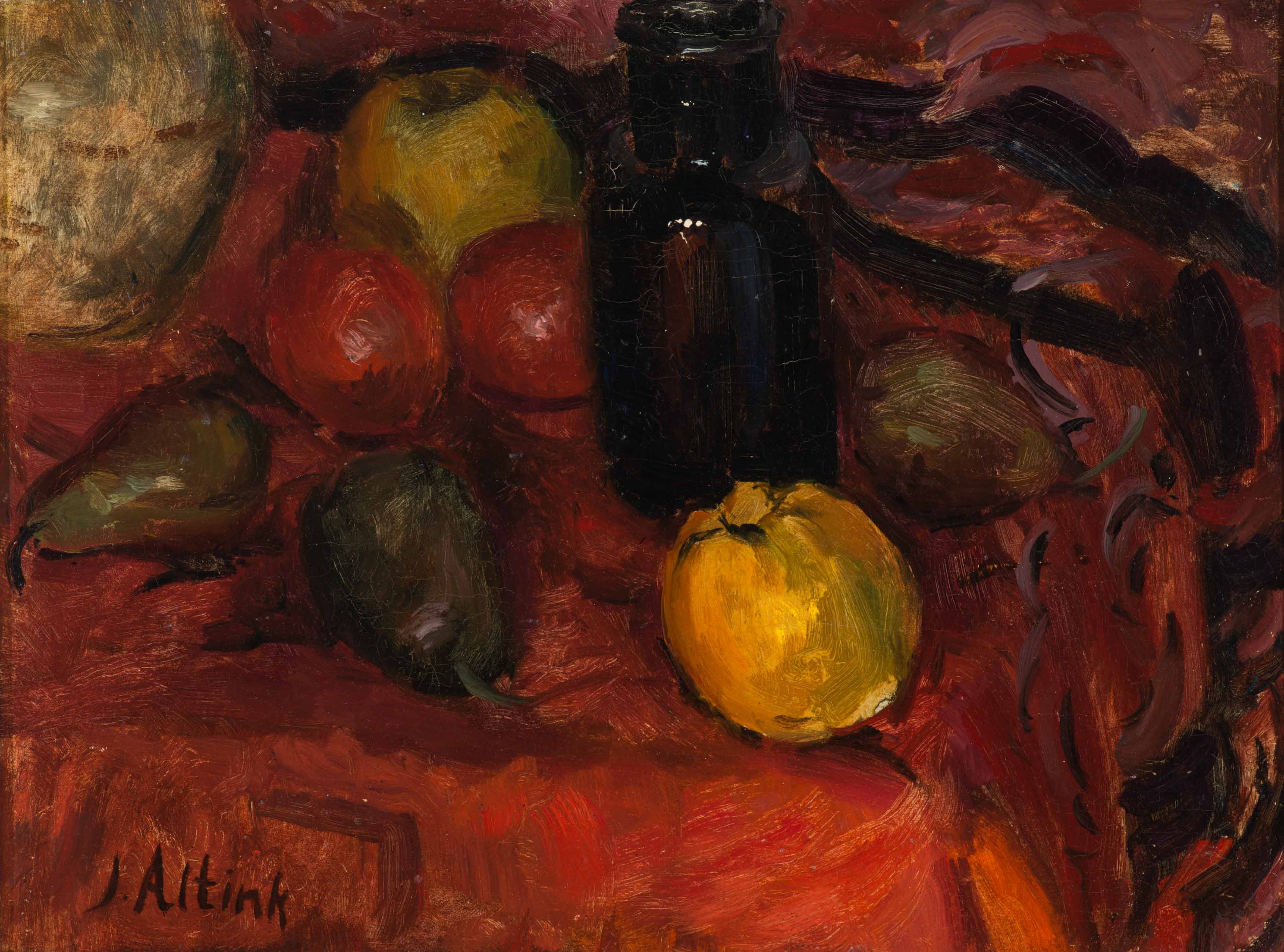 Stilleven met vruchten en fles Stilleven met vruchten en fles