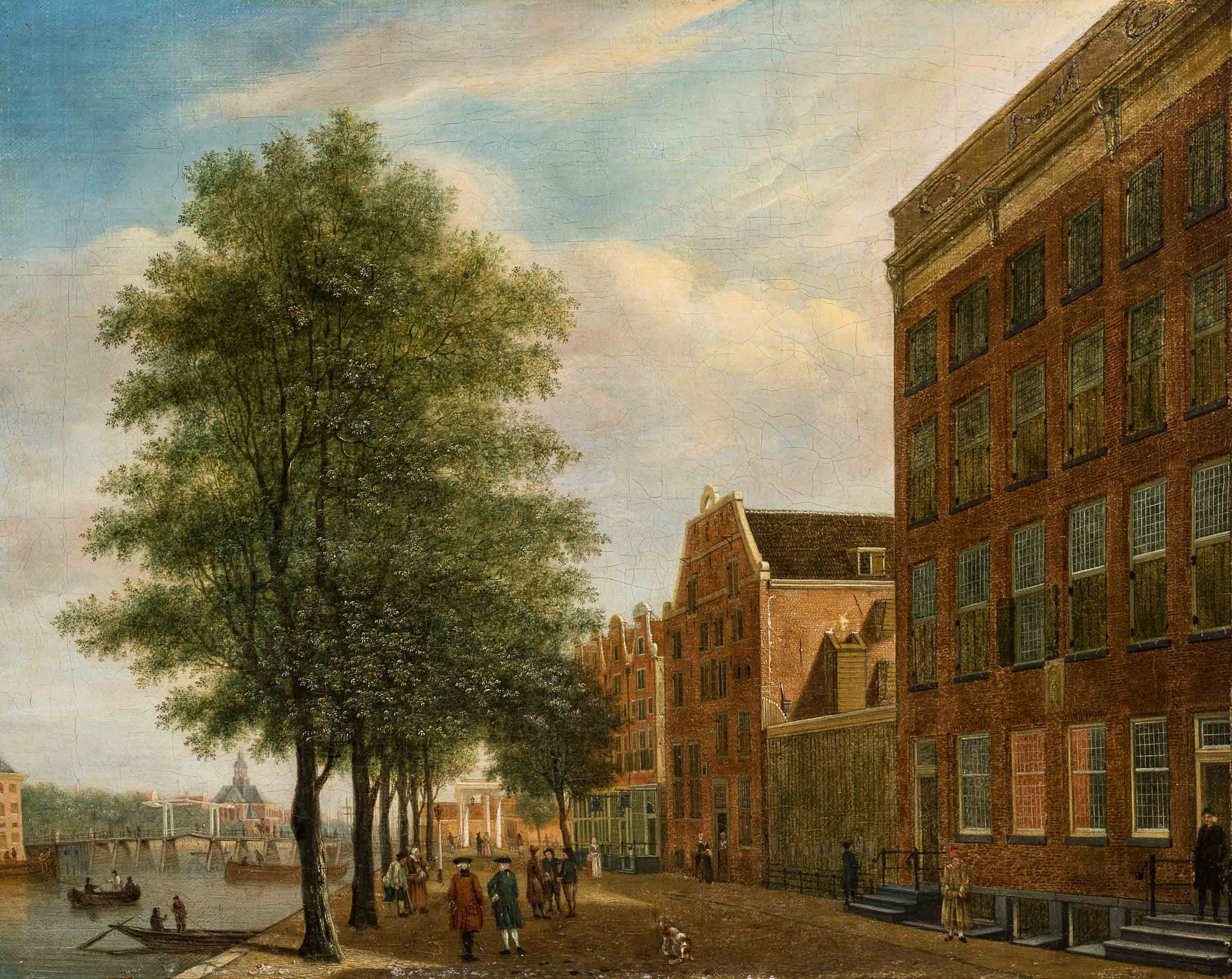 Gezicht op de Buitenkant met links het pakhuis van de Admiraliteit van Amsterdam en de Oosterkerk in de achtergrond