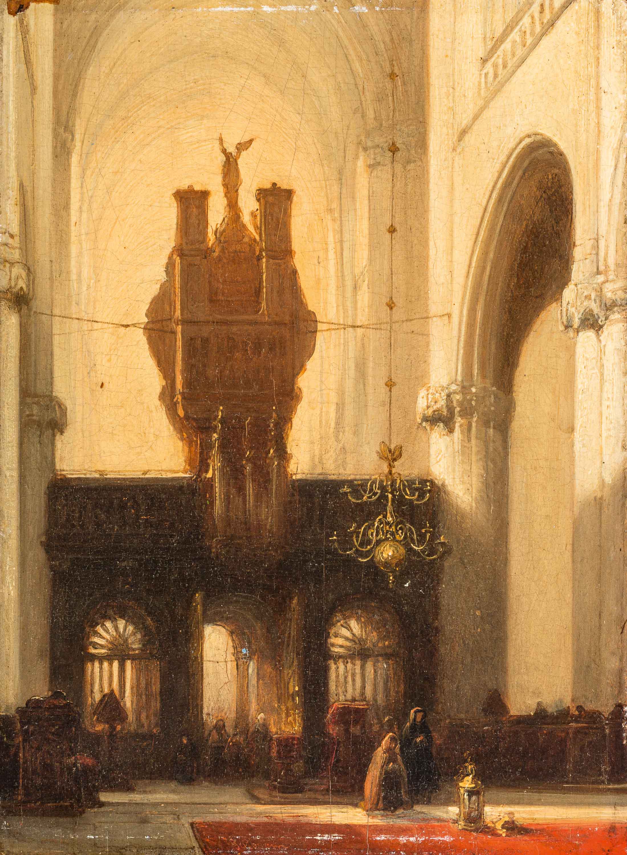 Kerkgangers bij het oxaal (jaren 1840)