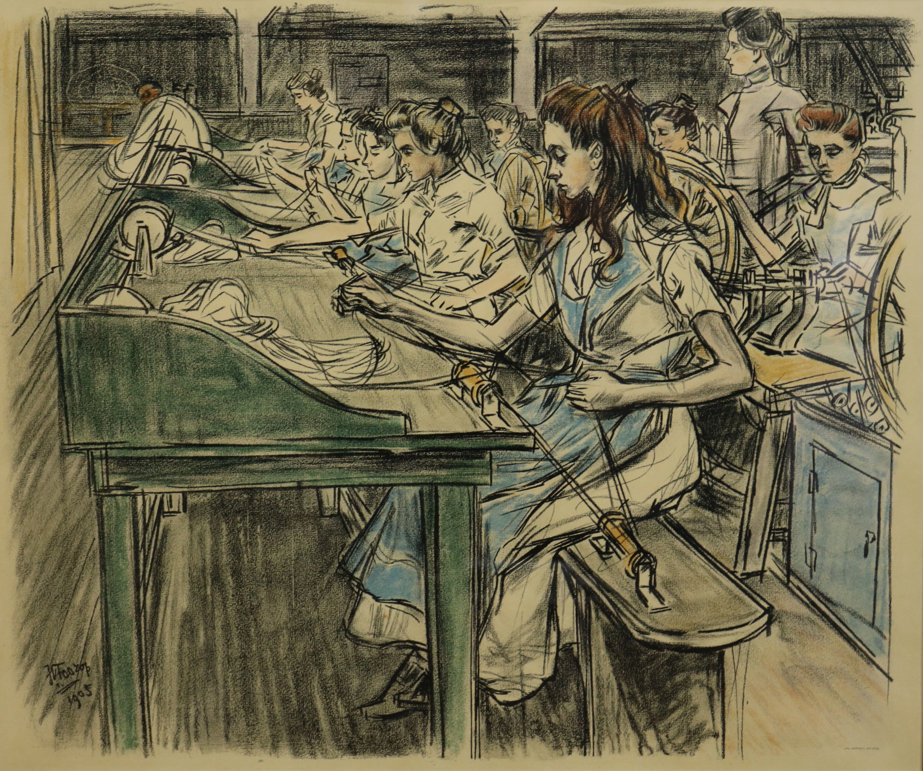 Vrouwen in de Koninklijke Fabriek de Stearine Kaarsenfabriek te Gouda Vrouwen in de Koninklijke Fabriek de Stearine Kaarsenfabriek te Gouda