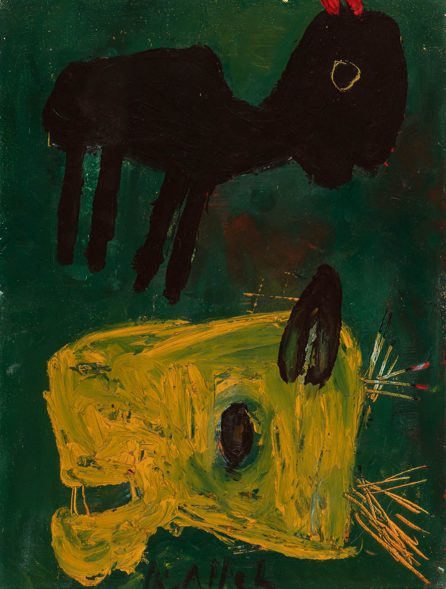 Dieren op blauwgroen fond (Animals on blue-green background) (c. 1948)