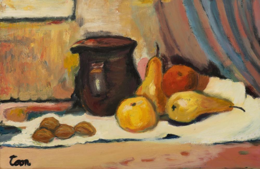 Still life with pears and nuts