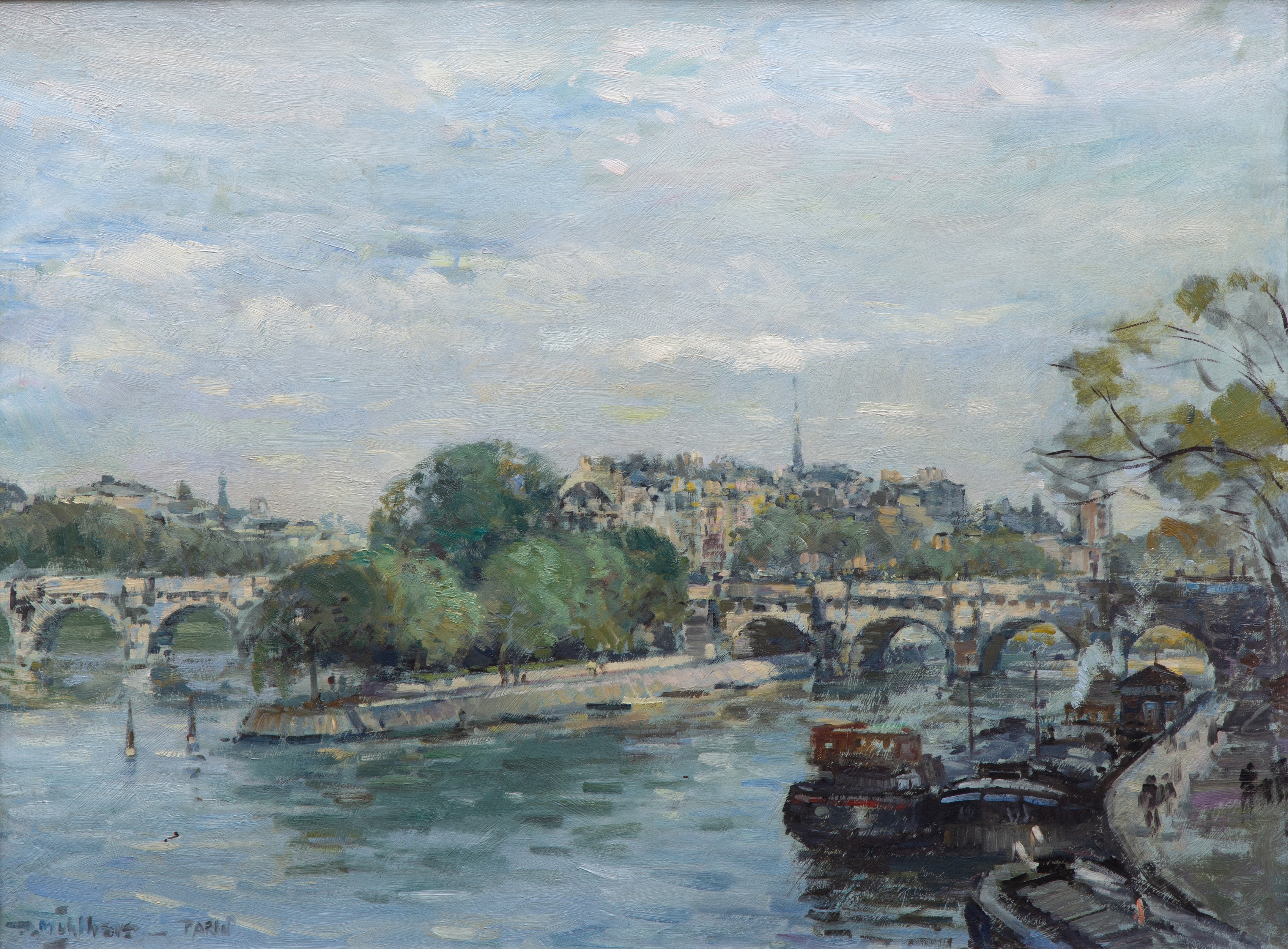 Stadsgezicht Parijs met gezicht op de Seine