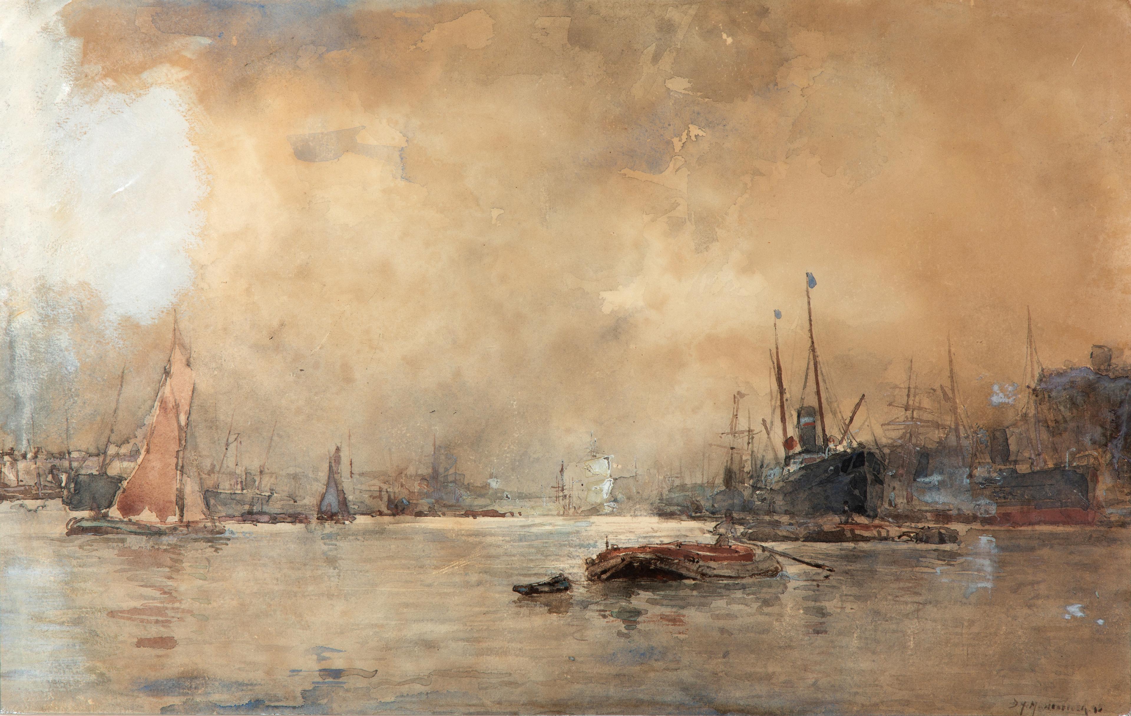 Op de Theems / A view of the Thames, London