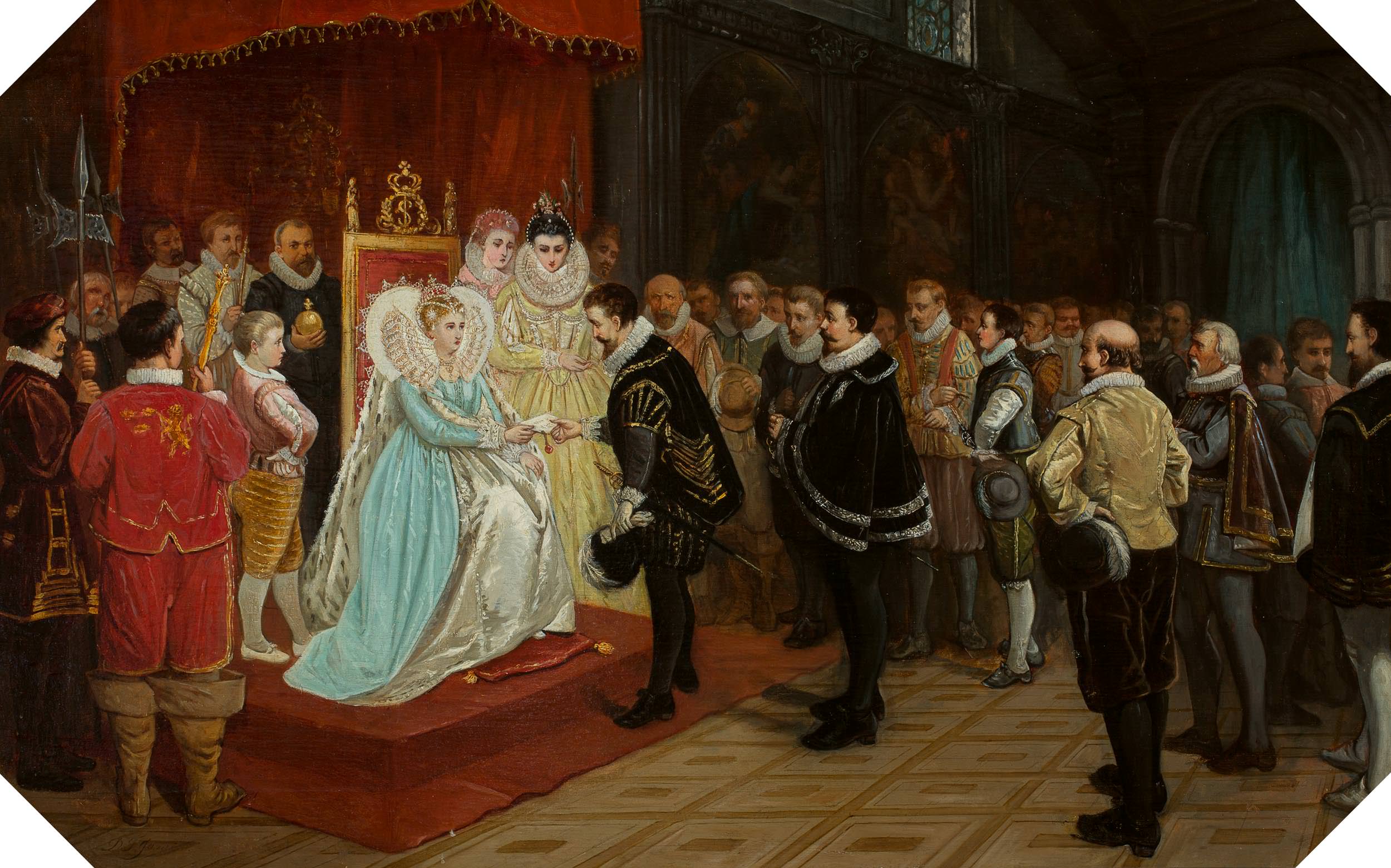 A Queen Holding Audience