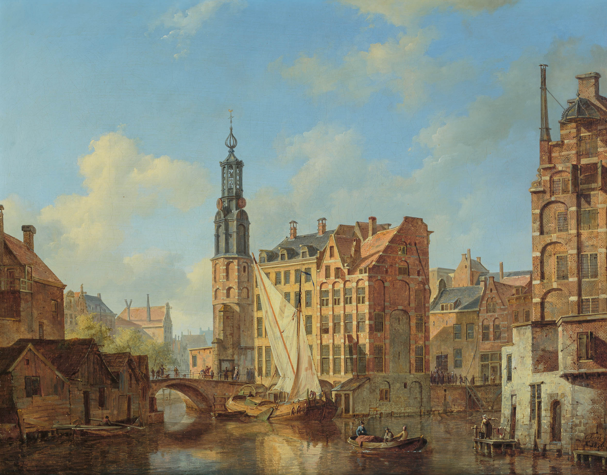 Het Rokin bij de Munttoren, met de zgn. Engelse huizen, Amsterdam (The Rokin near the Mint Tower, with the So-called English Houses in Amsterdam) Het Rokin bij de Munttoren, met de zgn. Engelse huizen, Amsterdam (The Rokin near the Mint Tower, with the So-called English Houses in Amsterdam)