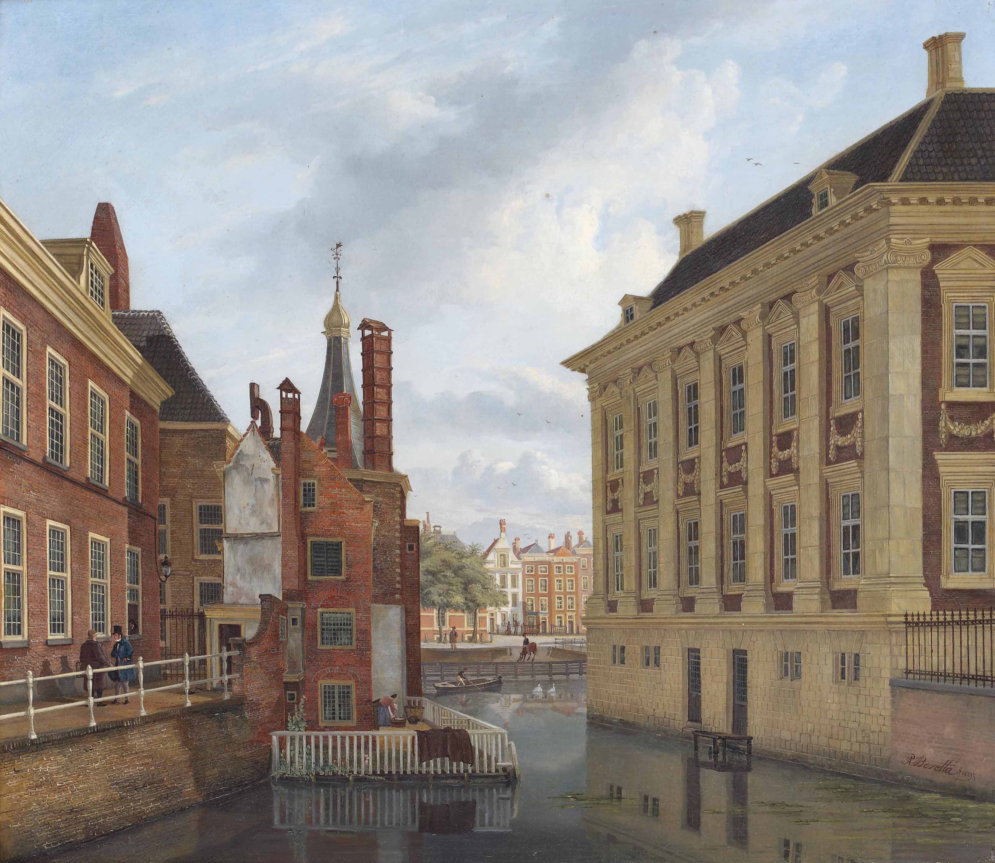 A view of the Mauritshuis and the Torentje with the Hofvijver beyond, The Hague