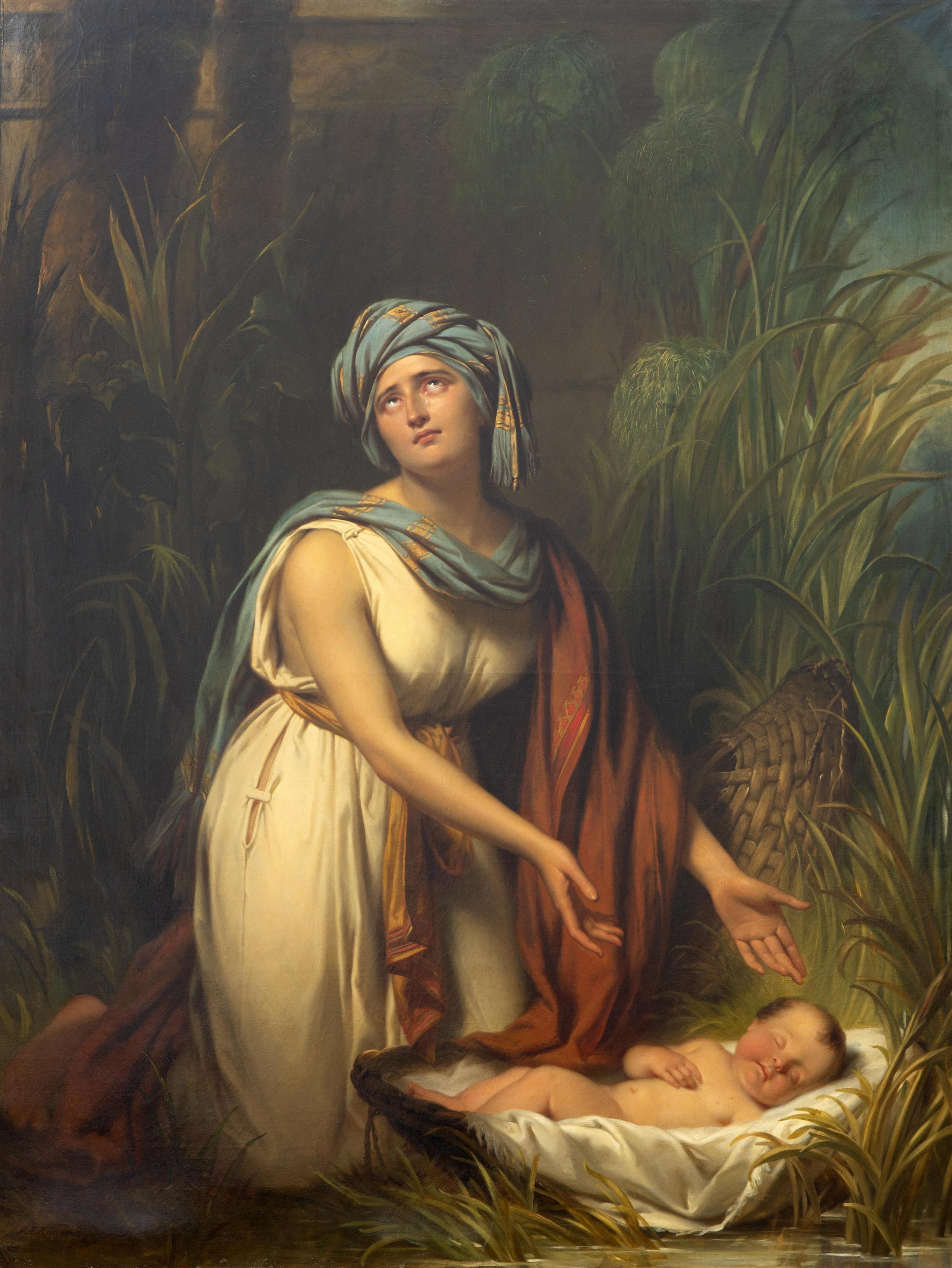 'De moeder van Mozes, haar kind den Heere toebetrouwende' / Jochebed puts Moses in an ark of bulrushes