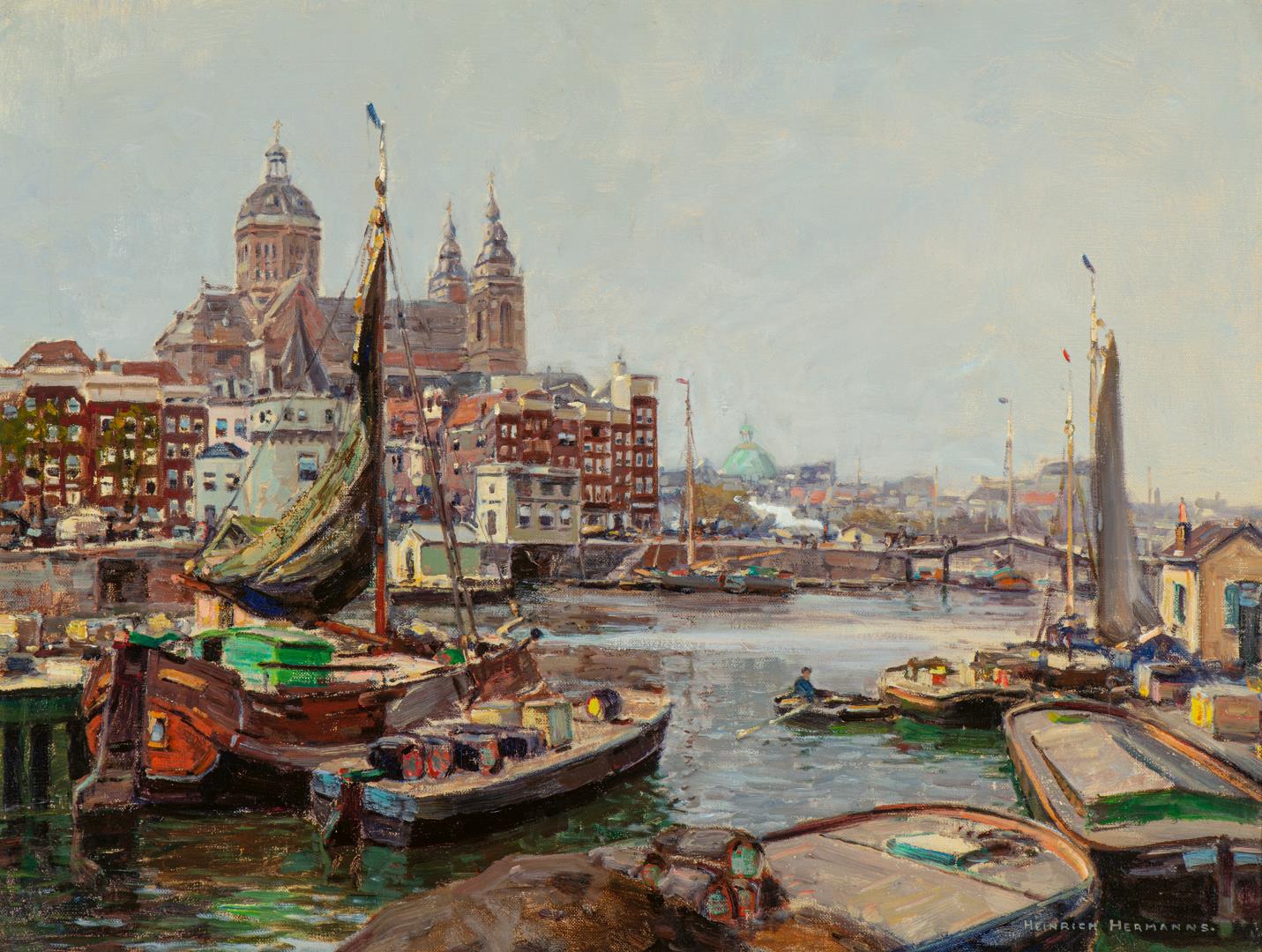 View of the St. Nicolaas Church and Prins Hendrik Quay, Amsterdam