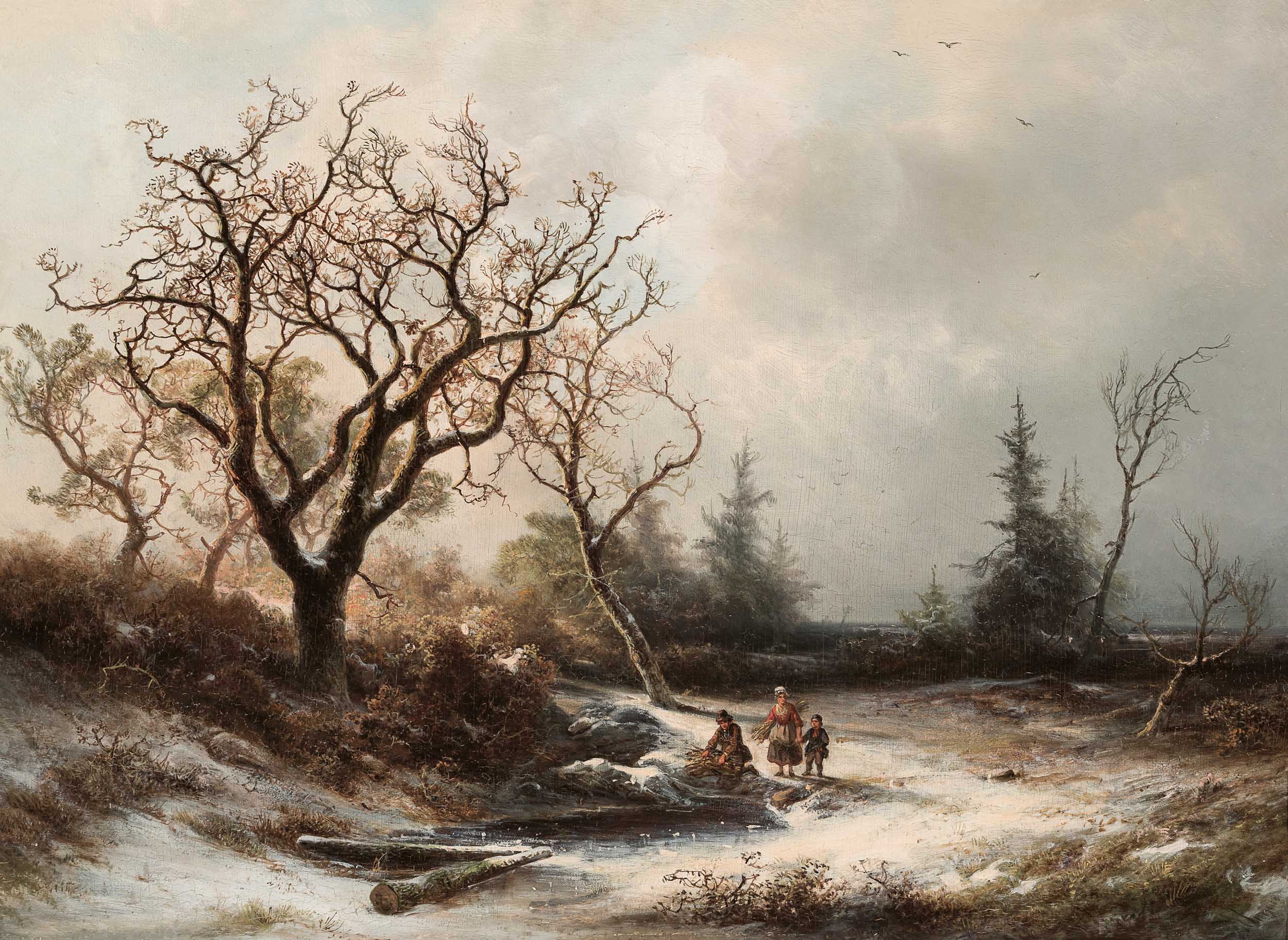Wood Gatherers in a Snowy Landscape Wood Gatherers in a Snowy Landscape