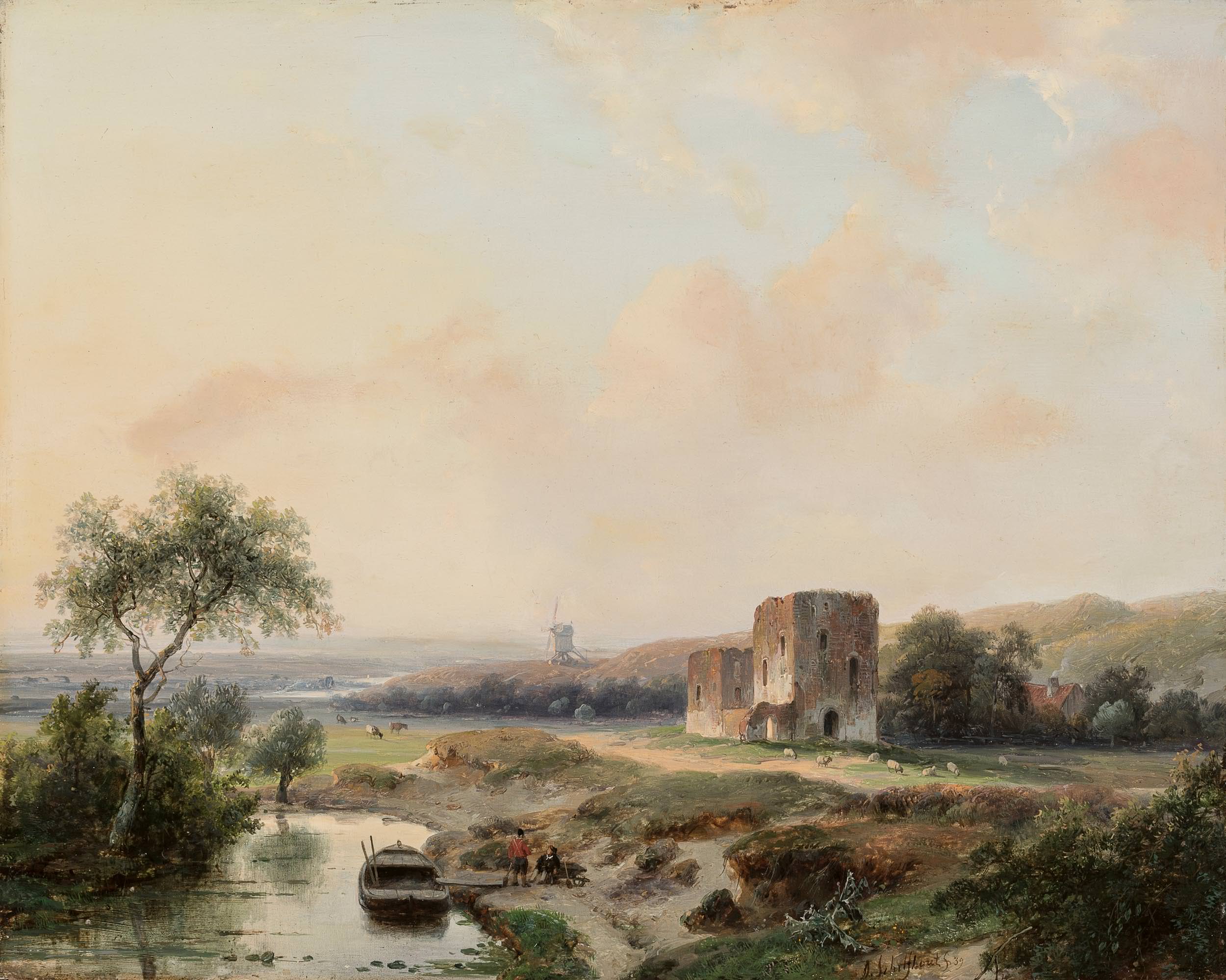 Panoramic Landscape With Figures and Cattle Near Haarlem Panoramic Landscape With Figures and Cattle Near Haarlem