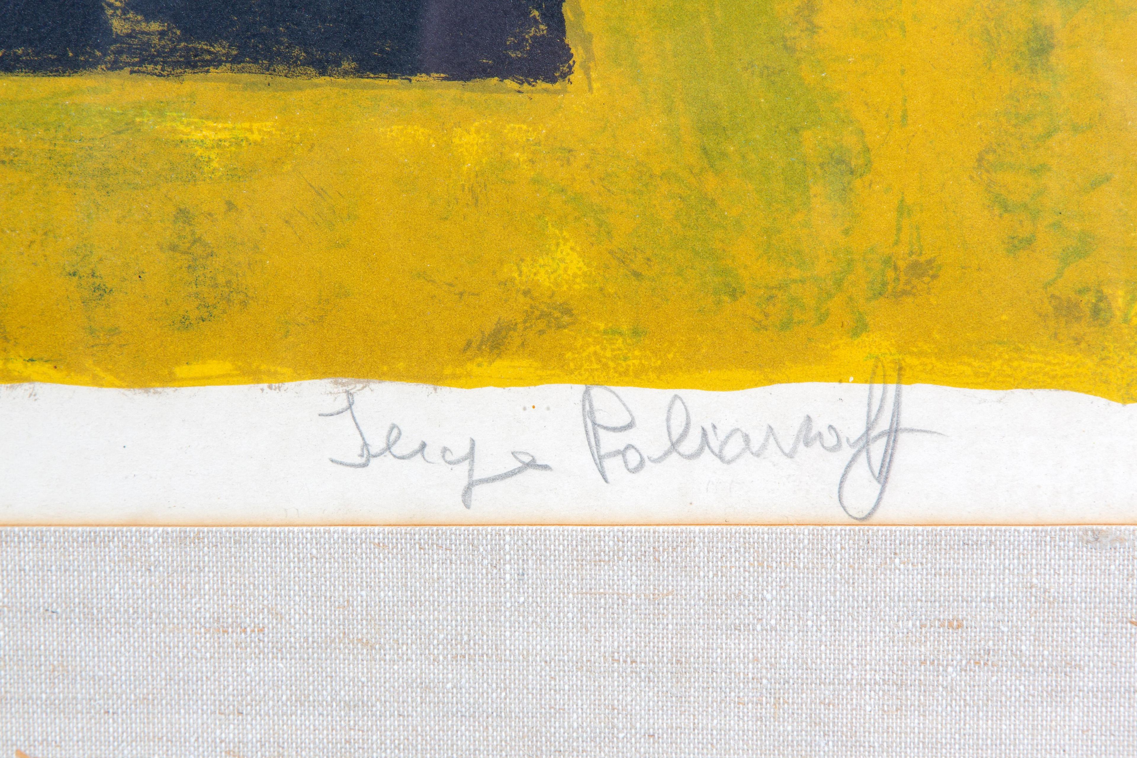 Composition bleue, jaune et grise (Composition in blue, yellow and grey)