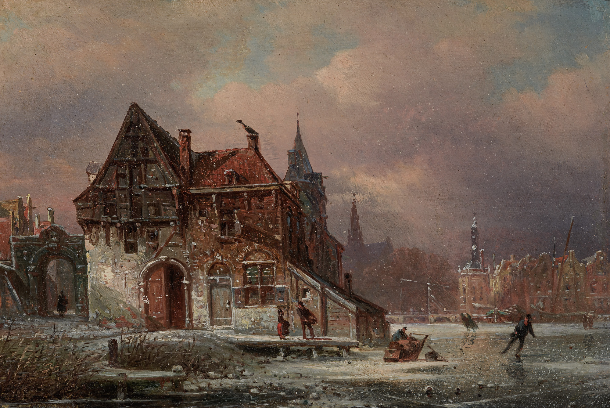 Winteransicht und Kirche zu Haarlem (Winter Scene with Church in Haarlem)