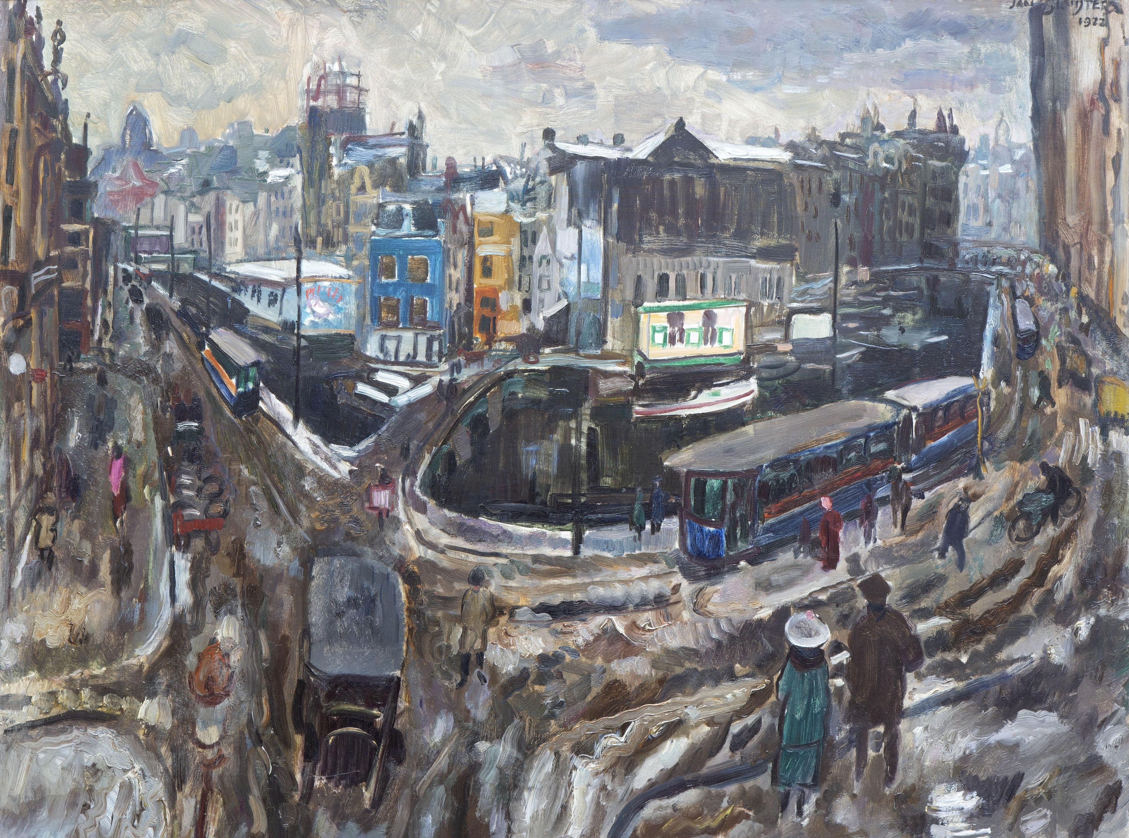 The Rokin in Amsterdam by snow