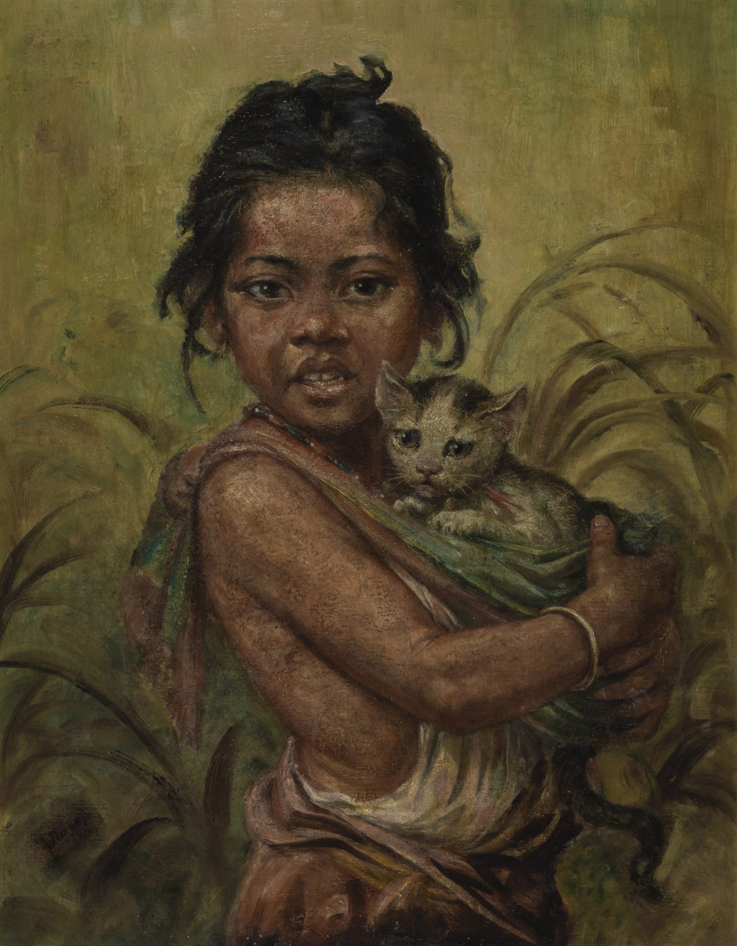 Indonesian Child with Cat