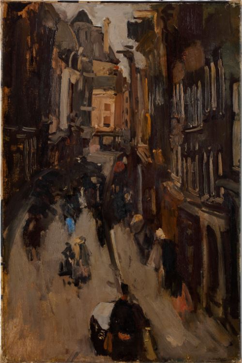 A busy day in the Kalverstraat, Amsterdam (ca. 1900)