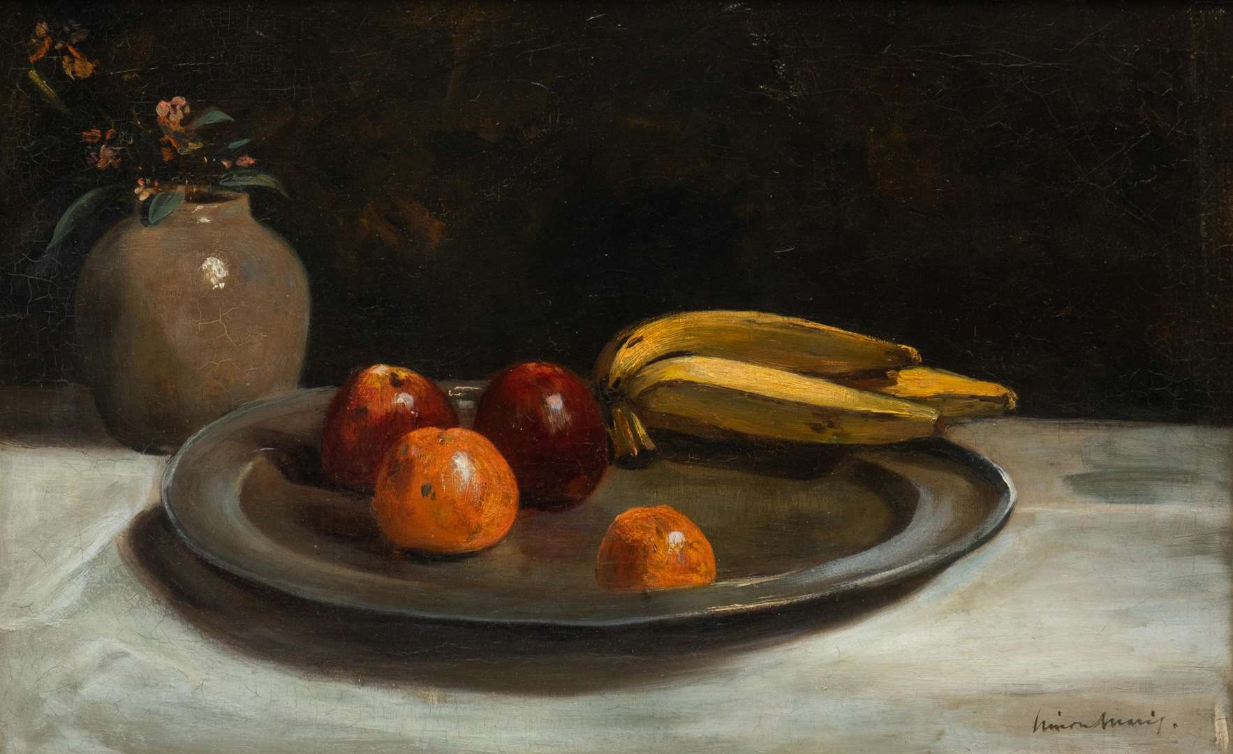 Stilleven met appels, sinaasappels en bananen Stilleven met appels, sinaasappels en bananen