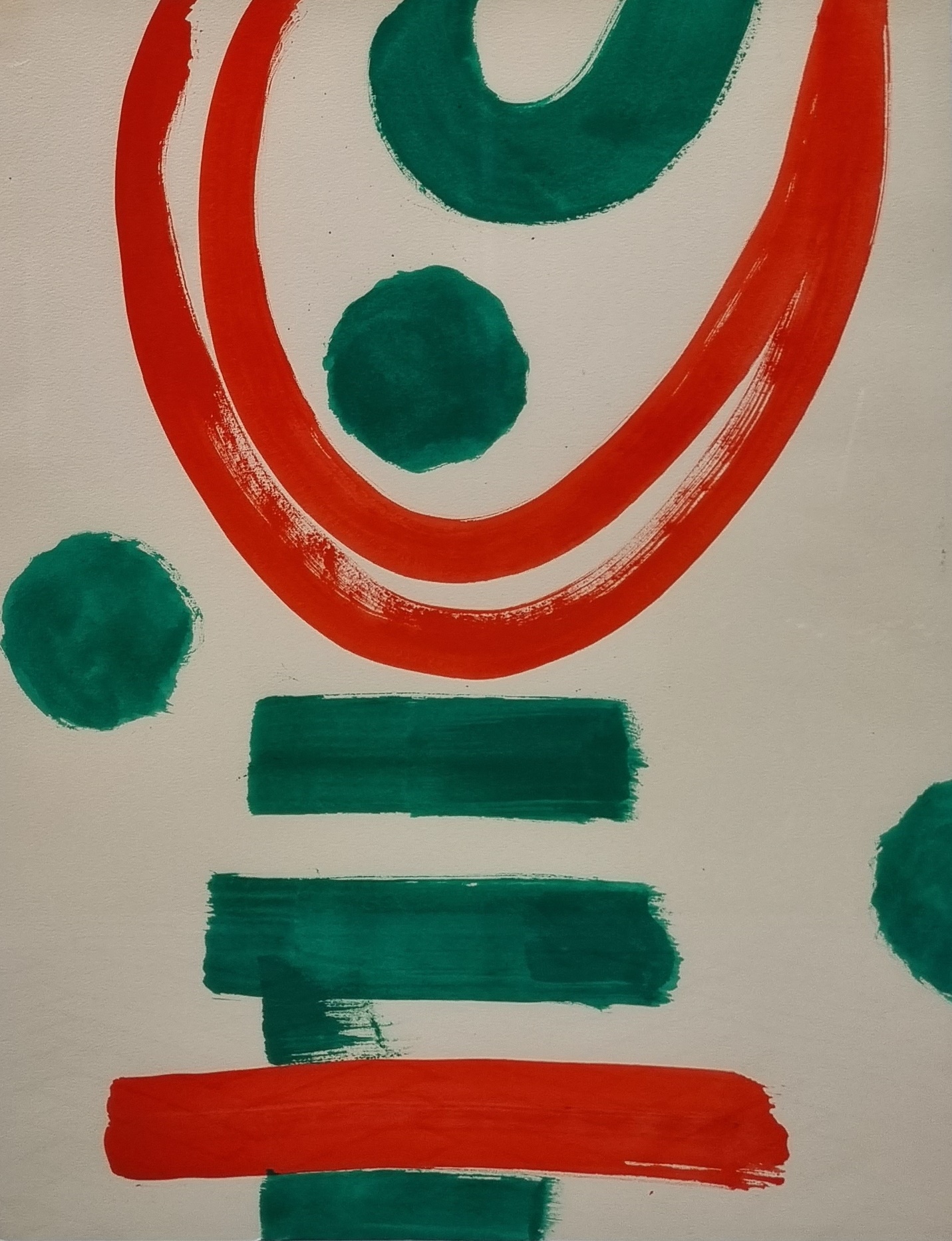 Compositie met rode en groene vlakken