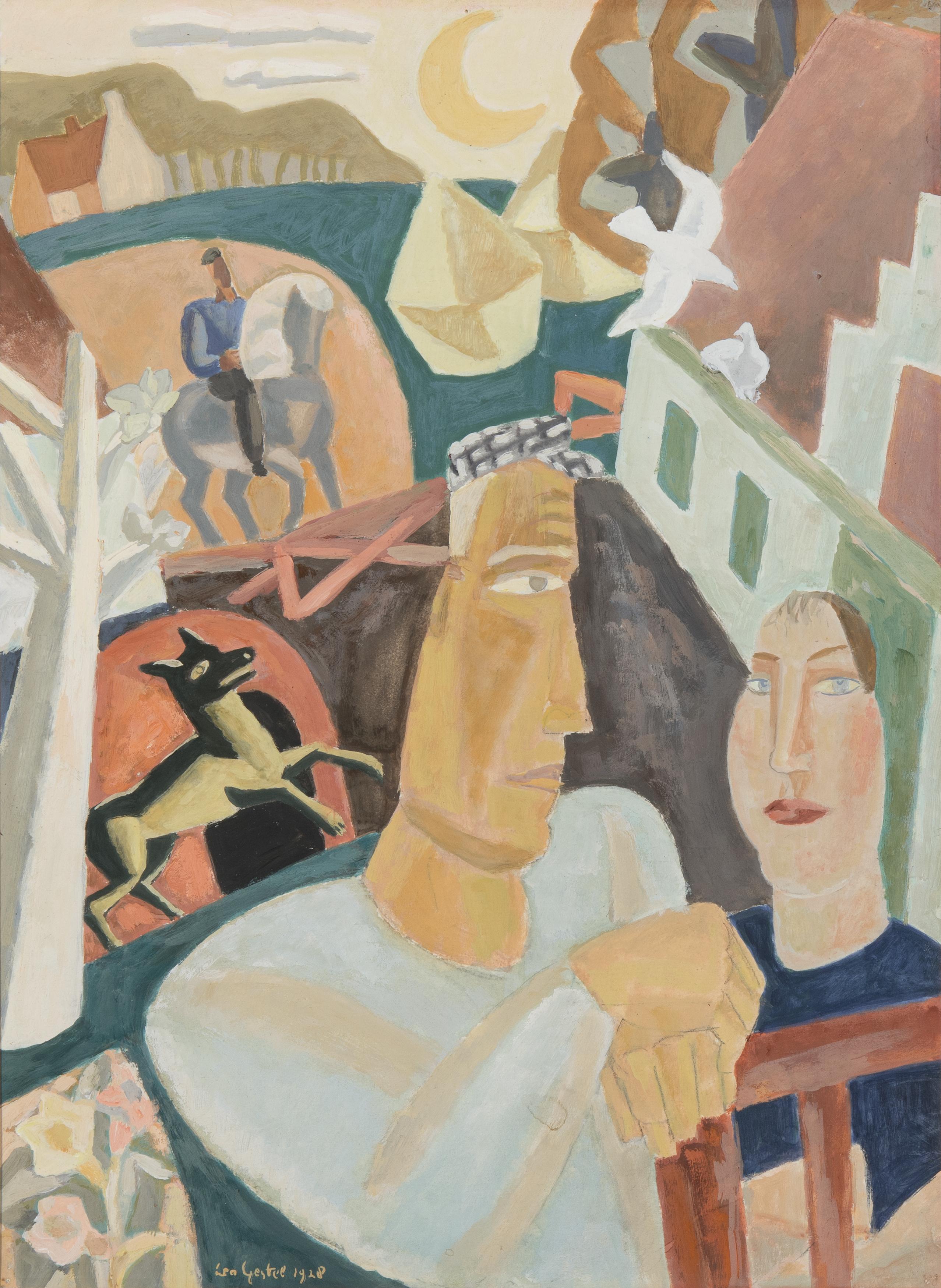 Scene with a couple, dog and rider (1928) Scene with a couple, dog and rider (1928)