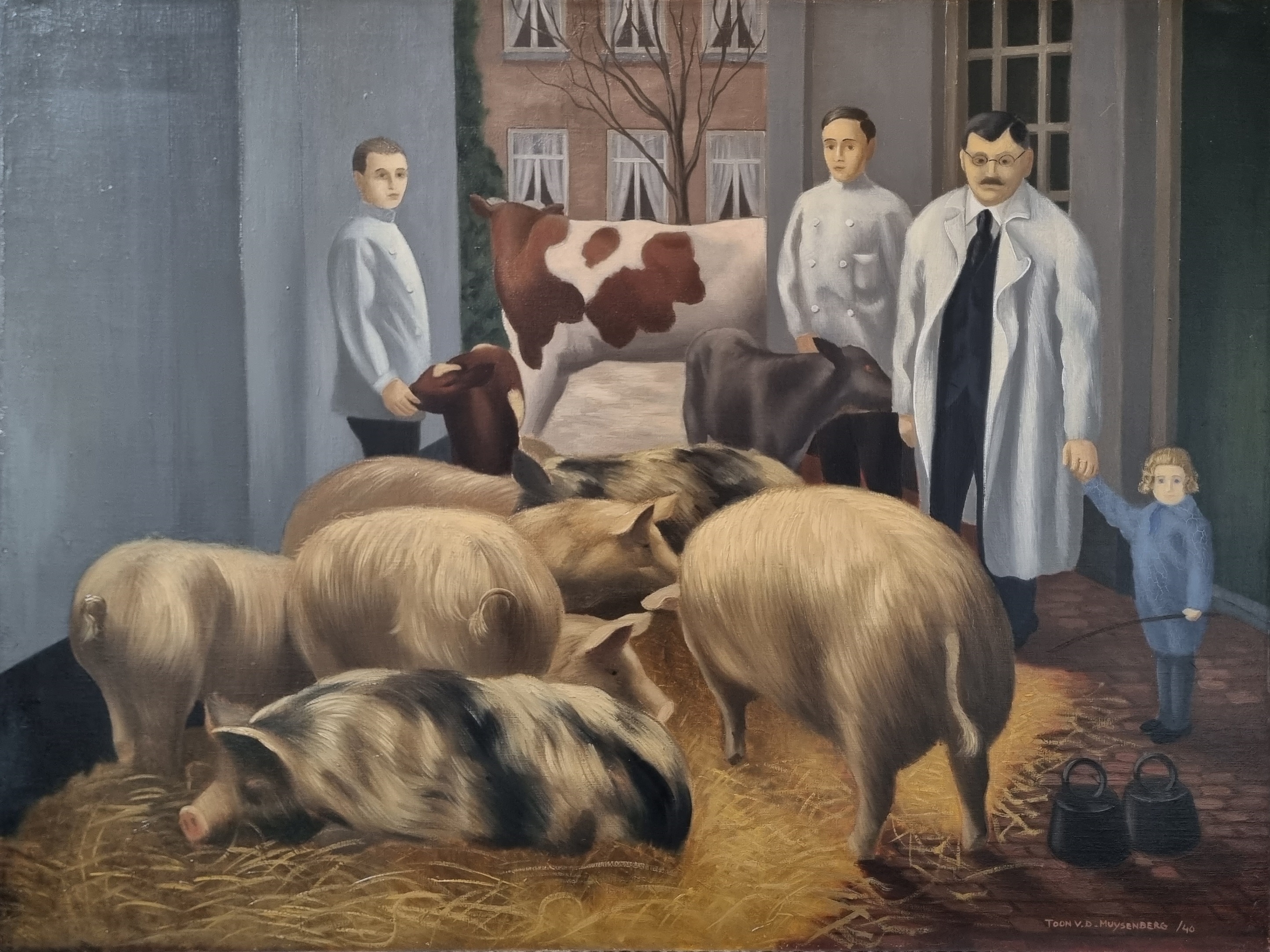 Slager van den Muysenberg met kind, knechten en vee, Breda (1940)