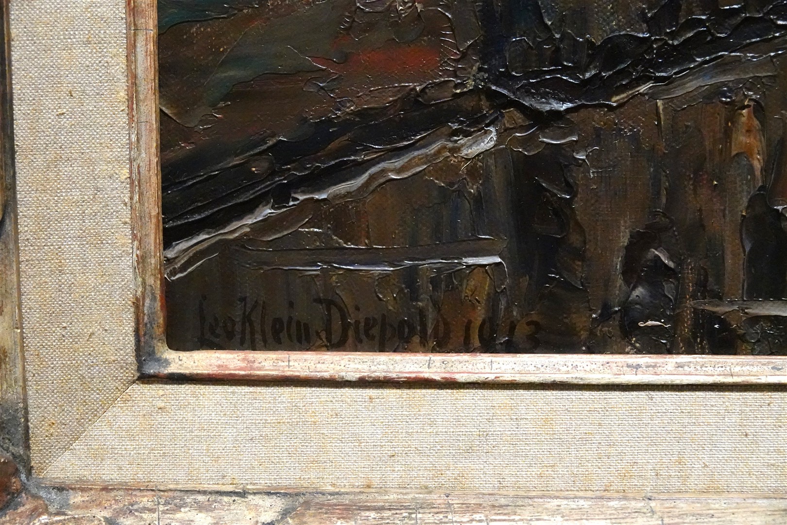 Gezicht op een straatje aan een kanaal (1913)