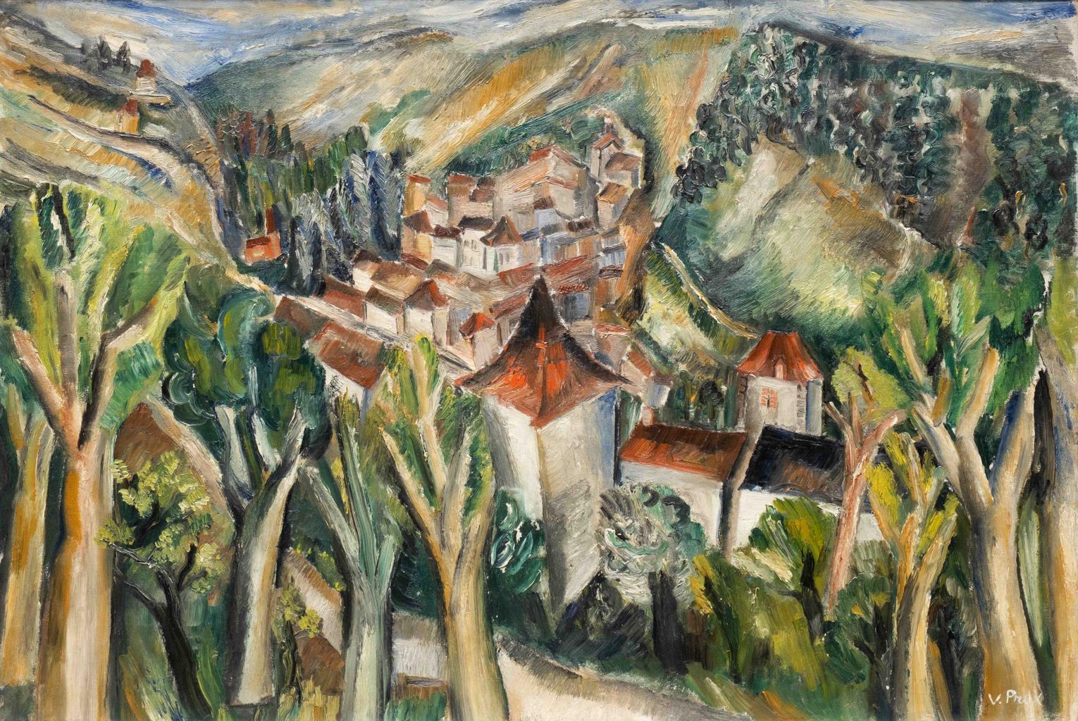 A view of a village in the valley (ca. 1930)