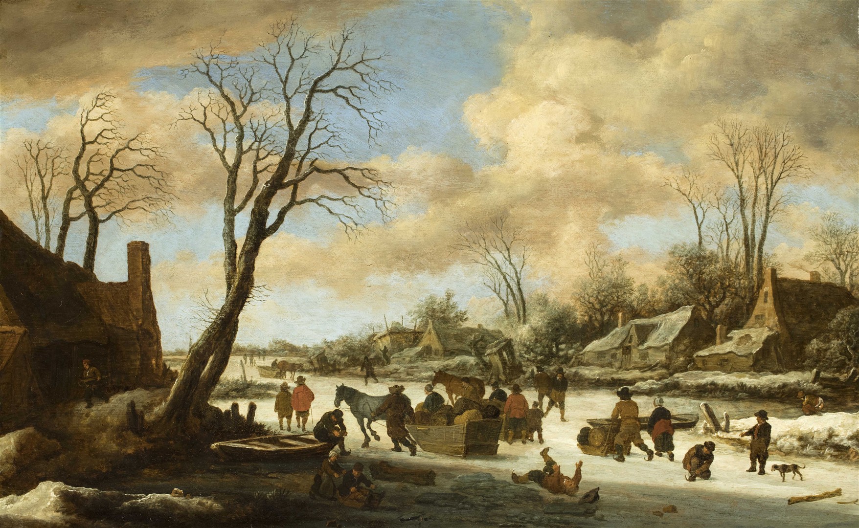 IJsgezicht met schaatsers