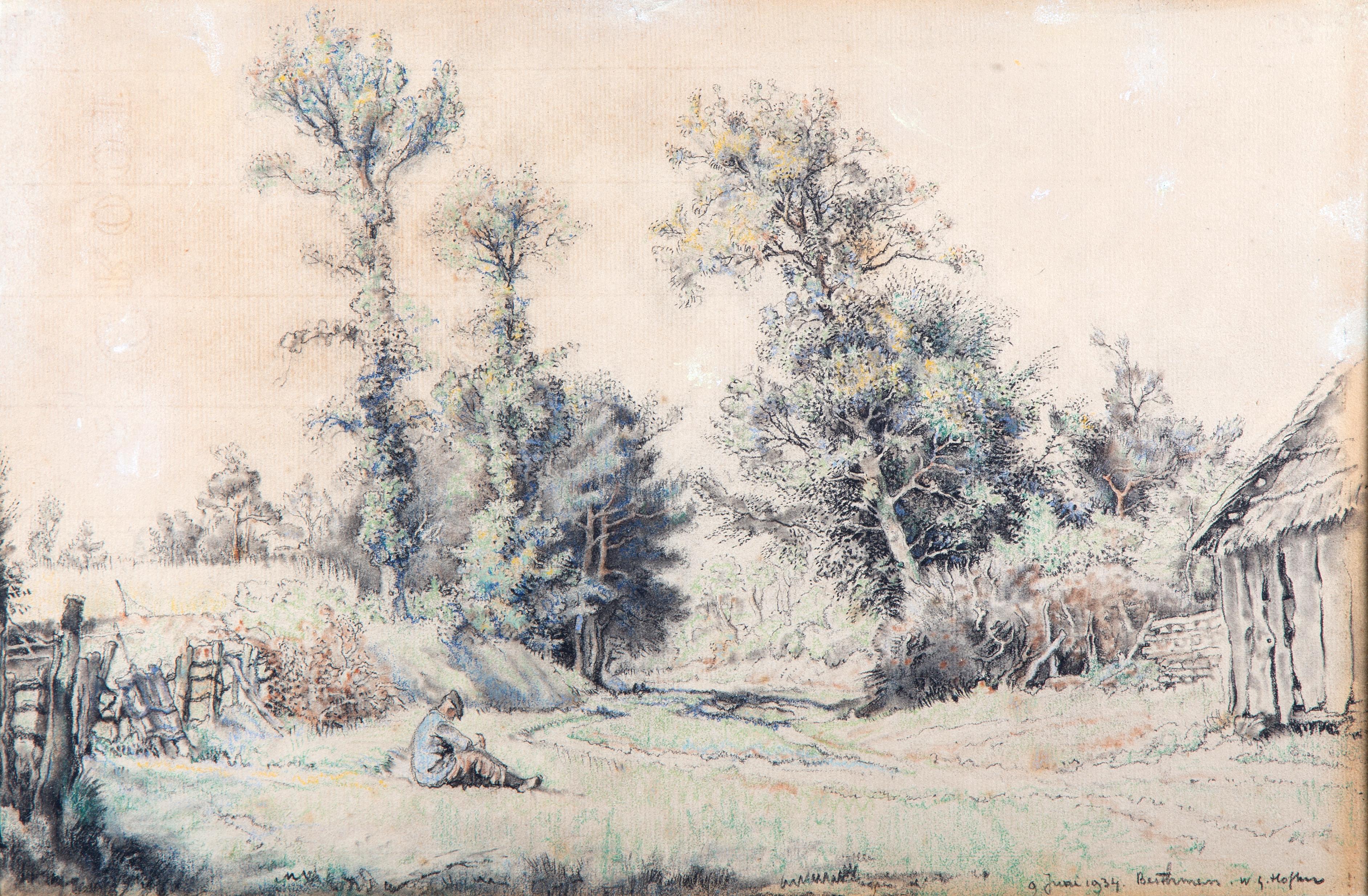 A farmer near a barn in Besthmen