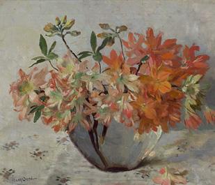Oranje Azalea's In Een Vaas