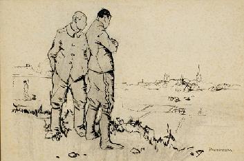 Twee Soldaten In Een Landschap