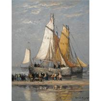 The Return Of The Fishing Fleet On Scheveningen Beach