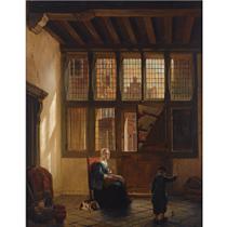 Mother And Child Playing Top In An Interior