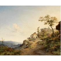 Travellers In A Mountainous Landscape