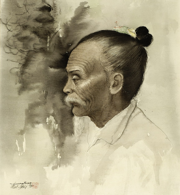 Portret Van Een Oude Man En Profiel Portret Van Een Oude Man En Profiel