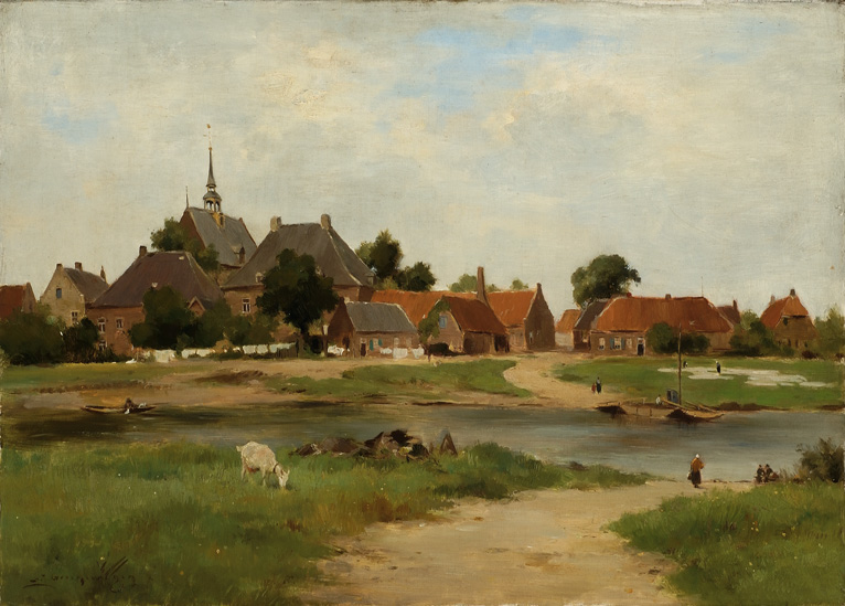 Gezicht op Broekhuizen aan de Maas