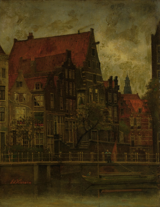 Gezicht op de Grimburgwal Amsterdam