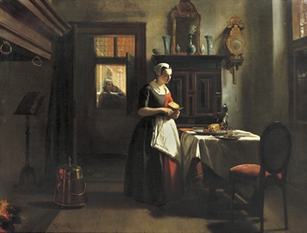 An Amsterdam orphan girl preparing supper 