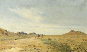 A traveller in the desert of Chellala, Algeria