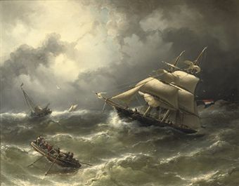 A two-master caught in stormy weather