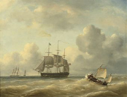 A three-master at sea