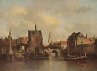 A view of Delft with the Rotterdamse poort, the Schiedamse poort and the Kethel poort A view of Delft with the Rotterdamse poort, the Schiedamse poort and the Kethel poort