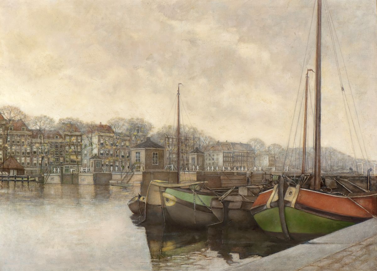 Gezicht op de Magere Brug over de Amstel
