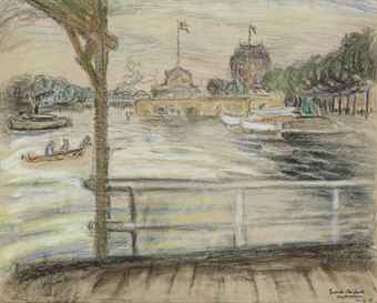 A view of the Amstel with the Amstel Hotel in the distance, Amsterdam