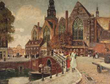 The Oude Kerk seen from the Oudezijds Voorburgwal, Amsterdam
