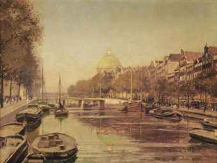 A view of the Singel with the Koepelkerk beyond, Amsterdam