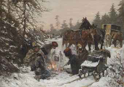 French cavalerists returning home