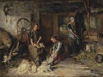 Daily activities around the spinning wheel