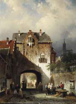 Daily activities near a city gate
